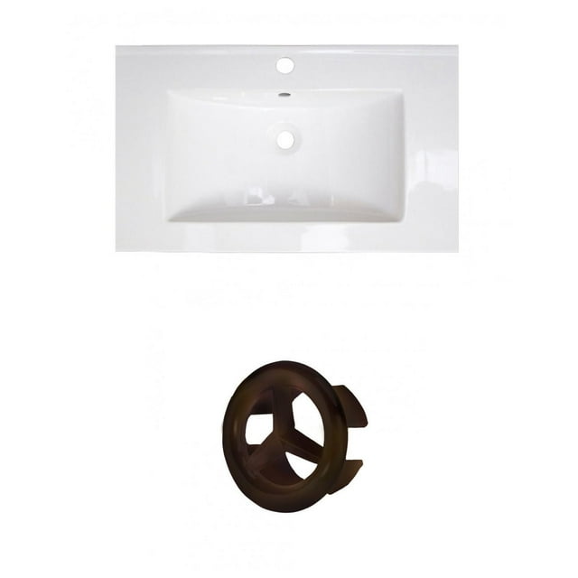 American Imaginations 16.5-in. W 3H8-in. Ceramic Top Set In White Color - Overflow Drain Incl. AI-20825