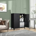 thumbnail image 3 of Fesbos 2 Door Metal Locker Accent Cabinet with 2 Shelves, Black, 3 of 8