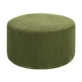thumbnail image 7 of Christopher Knight Home 30" Corduroy Upholstered Round Ottoman, Wood Frame, Dark Green, 7 of 7