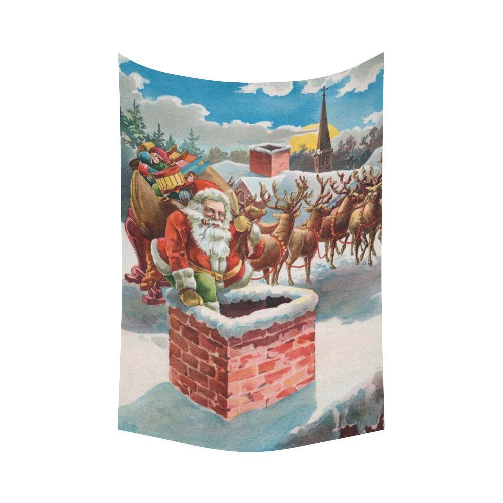 PHFZK Winter Holiday Wall Art Home Decor, Christams Santa Claus Coming