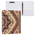 thumbnail image 3 of Pattern Vintage Boho File Folder 3 Ring Binders 1.5 inch Hardcover File Folders with Interior Pockets A4 Size Organizer for School Office Hospital, 3 of 8