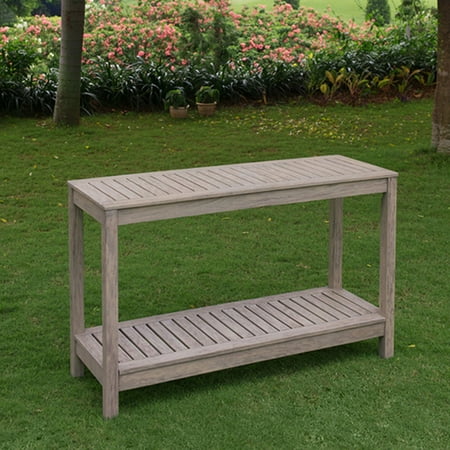 Patio Console Table - Stonne Patio Console Table, Weathered Grey