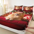 thumbnail image 3 of Manfei Cute Puppy Dog Full Size Sheets,Pet Lover Bed Sheets,Merry Xmas Sheet Sets For Boys Kids,Breathable Home Decor,4 Pieces, 3 of 7