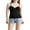 Black, variant on Women Top Shirt, Solid Color Slim-Fit Sling Deep V-Neck Camisole, Summer Padded Hot Pullover Wild Fashion Tank Cami Tops