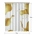 thumbnail image 5 of White Gold Splash Pattern Shower Curtain 72"x84" ,Bathroom Decorative Shower Curtains Set with 12 Hooks,Modern Waterproof Washable Shower Curtain, 5 of 6