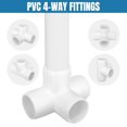 thumbnail image 4 of Accesorios de PVC tallados exquisitamente en 4 direcciones y 1 pulgada, aptos para muebles (12 paquetes), 4 of 7