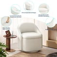thumbnail image 4 of Linsy Home 360° Swivel Accent Chair Set of 2 with Hidden Storage, Modern Upholstered Barrel Chair for Living Room, Beige, 4 of 11