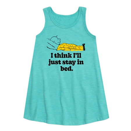 

Peanuts - I Think Ill Stay In Bed - Toddler & Youth Girls A-line Dress