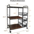 thumbnail image 6 of KnightCraft Rolling Microwave Cart with Storage, Kitchen Cart with 3 Shelves and 3 Drawers, Rustic Brown, 6 of 7