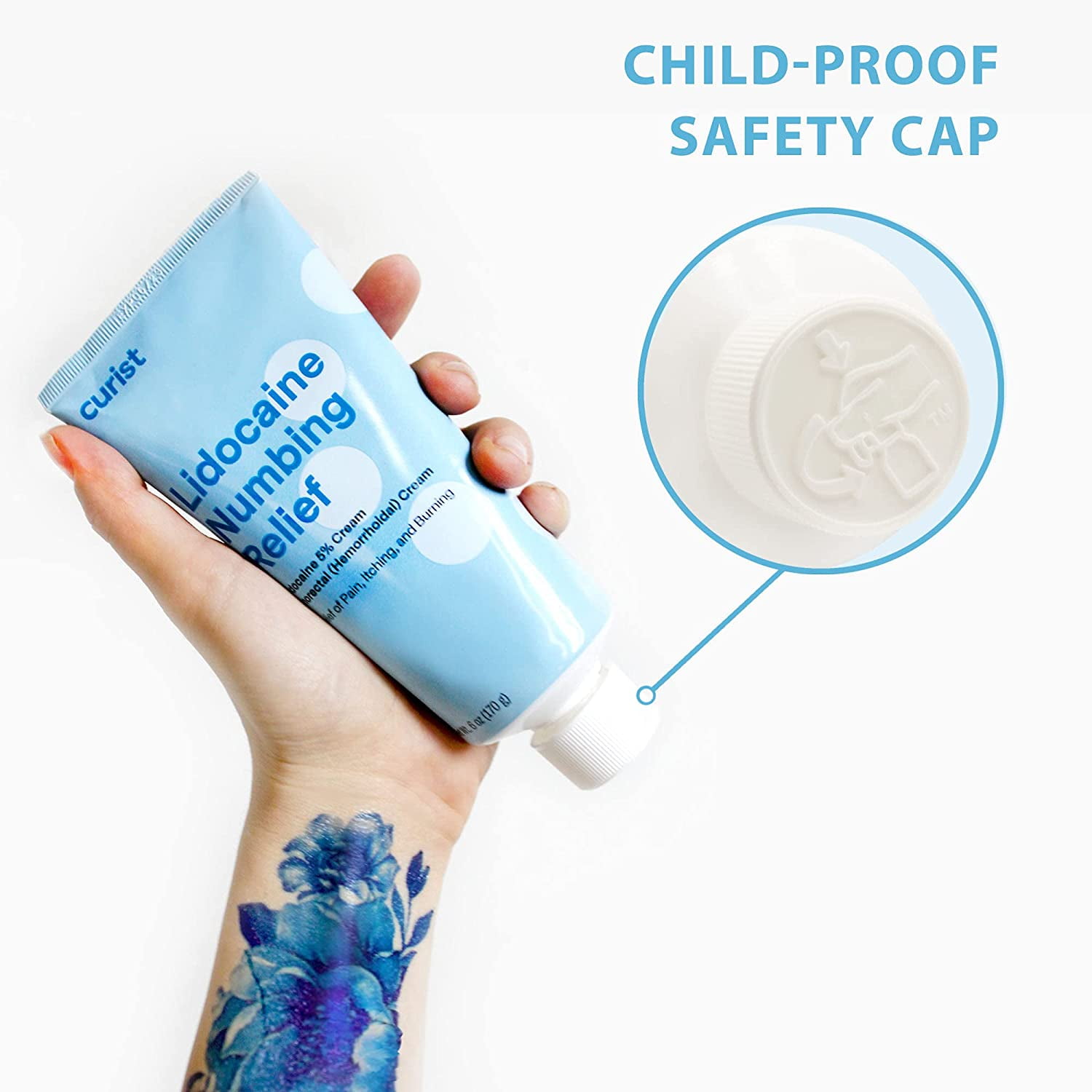 Curist Lidocaine 5% Cream 6 oz Tube | 5% Lidocaine Numbing Cream 6 oz Tube