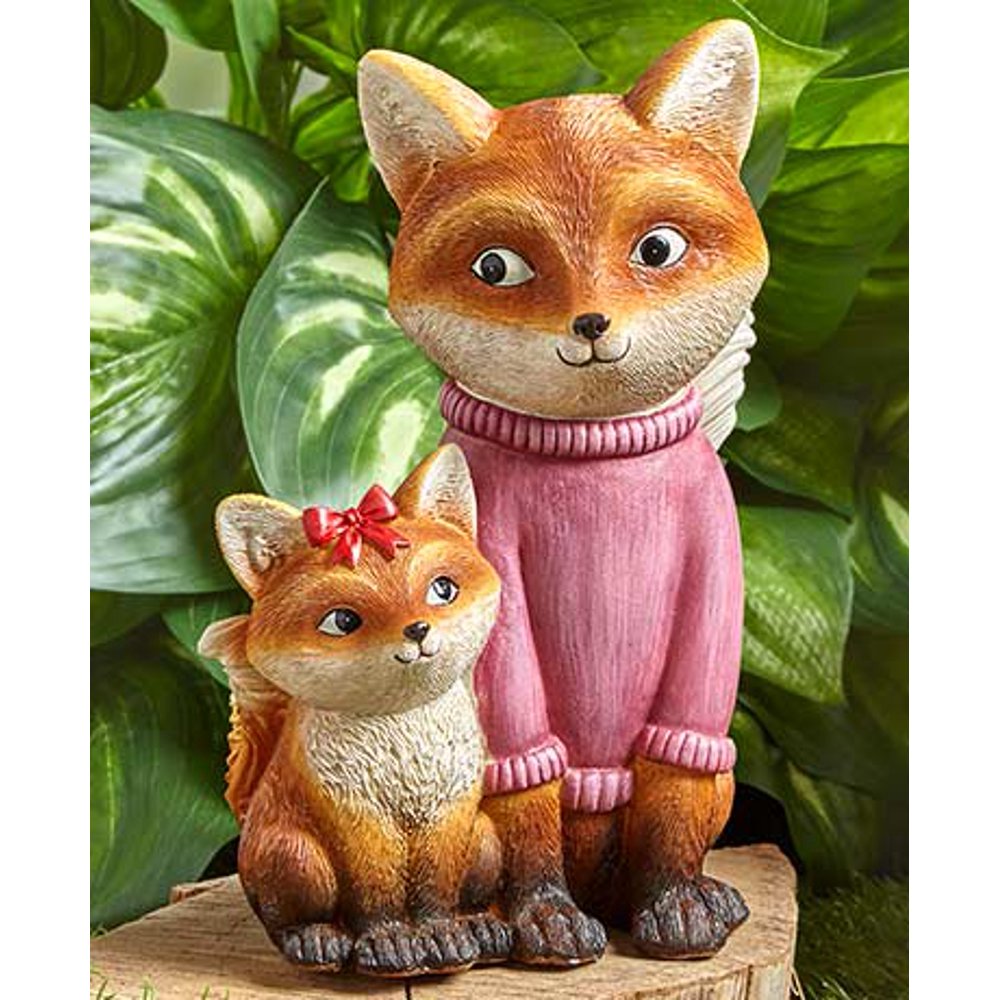 Forest Animal Family Garden StatuesFoxes