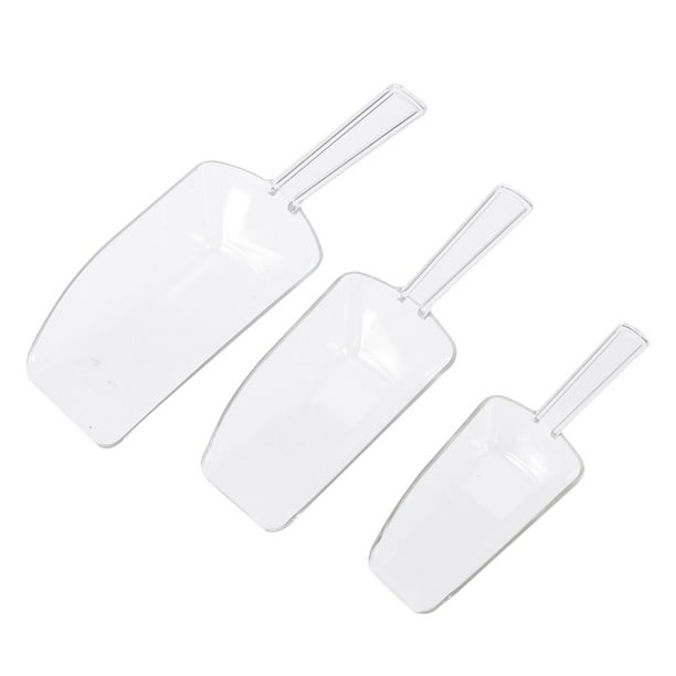 3pcs Plastic Ice Scoop MultiPurpose Clear Scoops Measuring Scoops for