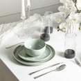 thumbnail image 6 of Stone Lain Mirella 16-Piece Dinnerware Set Stoneware, Borosilicate Glass, Service for 4, Light Green, 6 of 6