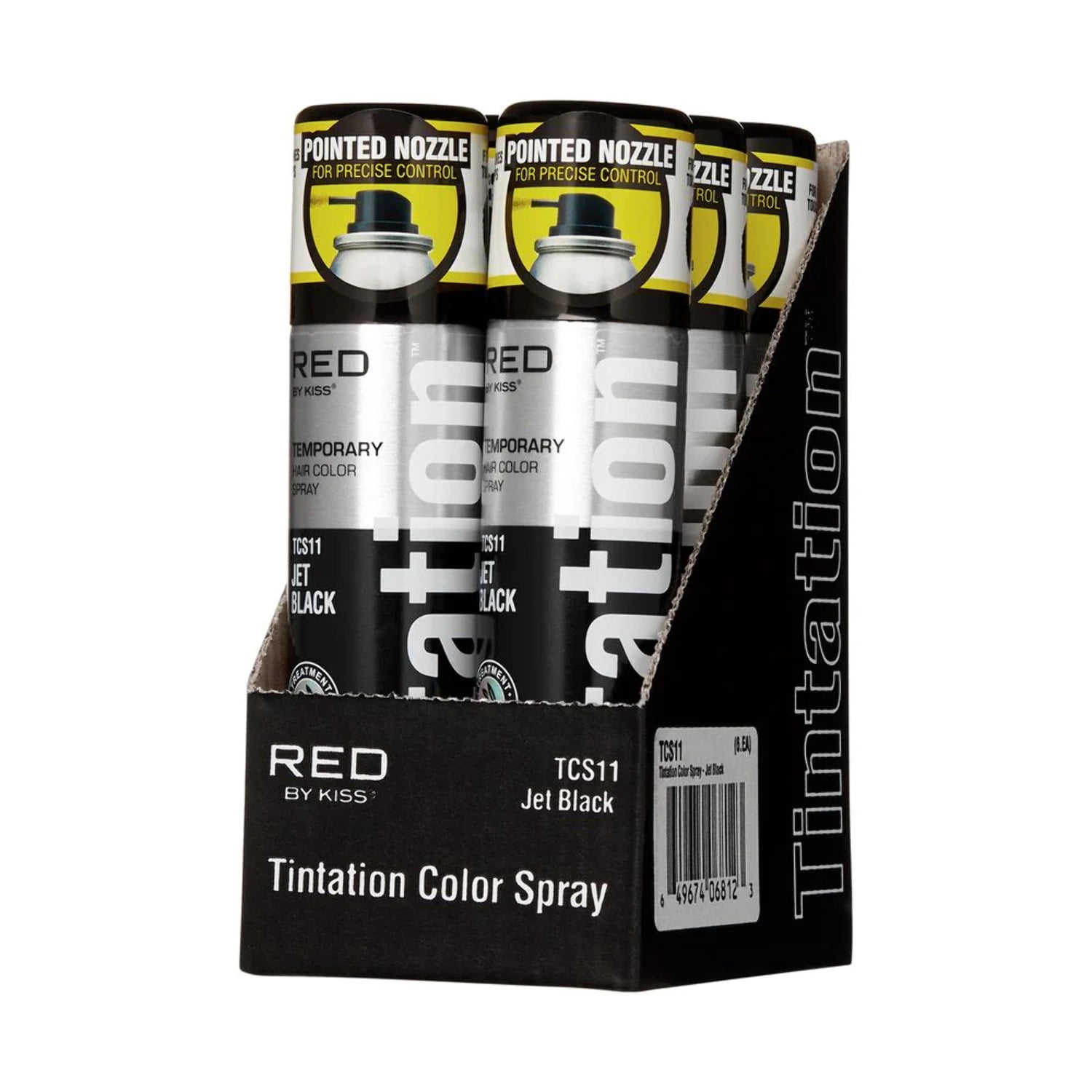 Kiss Tintation Temporary Color Spray Negro 2.8 oz (paquete de 6) :  : Belleza