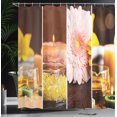 thumbnail image 4 of Ambesonne Exotic Shower Curtain, Gerbera Candles Spa, 69"Wx70"L, Orange Brown, 4 of 5