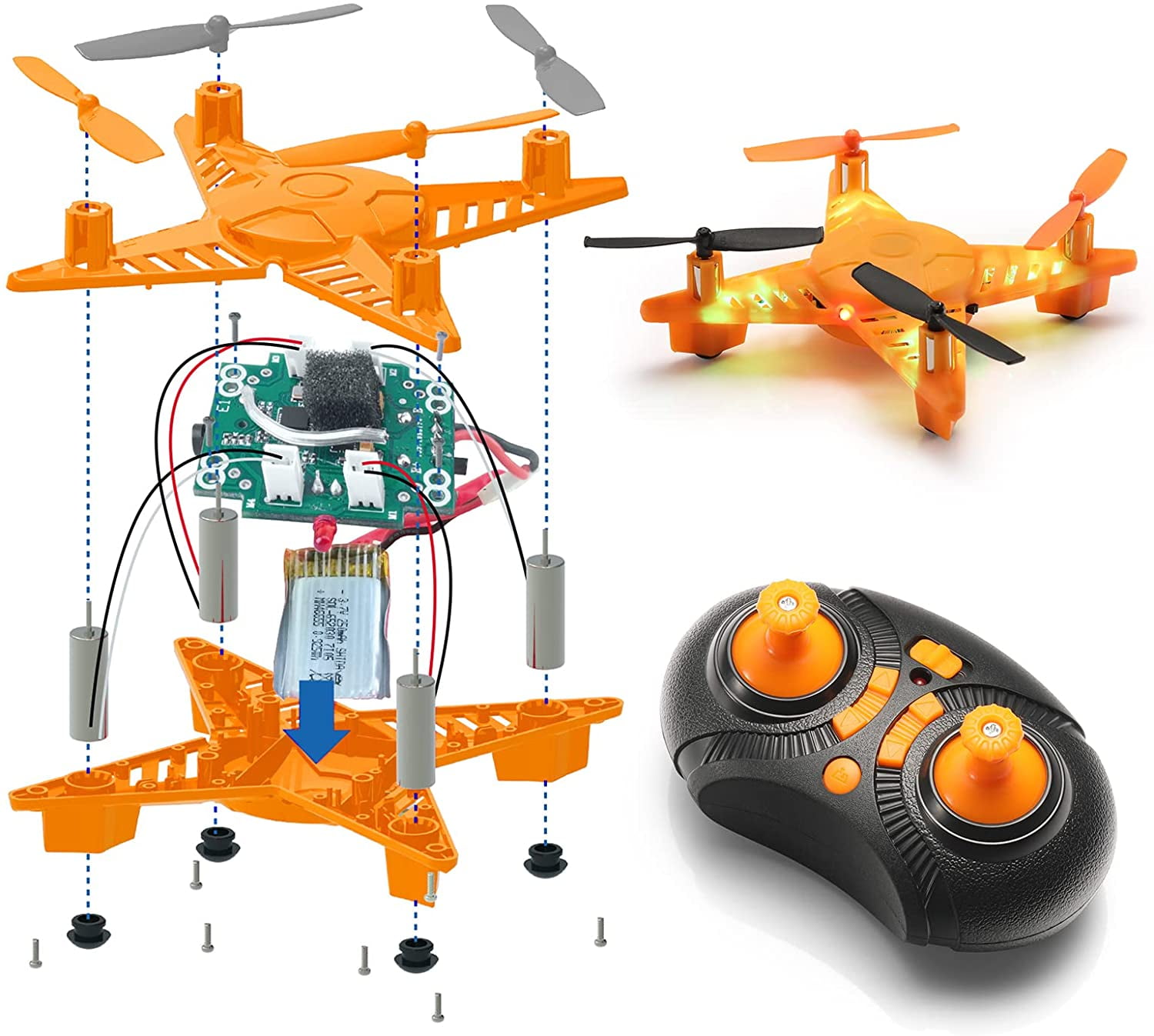 Unassembled DIY Drone Kit Building Blocks RC Quadcopter KIT for  EDUCATORS 