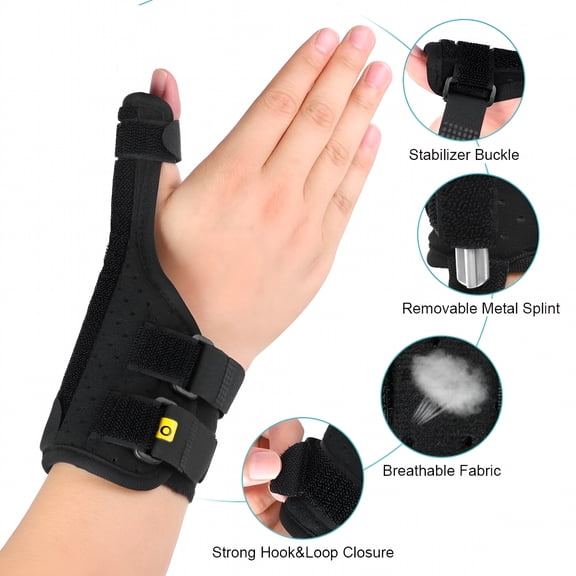 XIRQI Thumb Spica Splint,Finger Protector Thumb Brace with Removable Splint and Adjustable Straps,Thumb Wrist Stabilizer for Arthritis,Carpal Tunnel,Sprains,Left or Right Hand Pain Relief