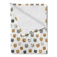 thumbnail image 2 of Kitten Soft Flannel Fleece Throw Blanket, Pattern of Cartoon Cats Different Breeds Colors with Smiling Faces, Cozy Plush for Indoor and Outdoor Use, 60" x 80", Ginger Mustard Grey, by Ambesonne, 2 of 5