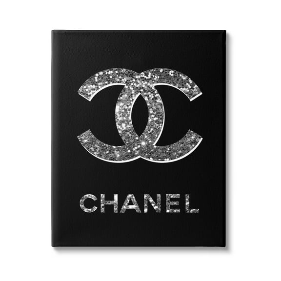 Stupell Industries Black Gleaming Glam Symbol Typography Painting Gallery Wrapped Canvas Print Wall Art, 16 x 20
