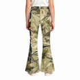 thumbnail image 5 of Grblisyd Girls Flare Leg Uniform Pants High Waist Fashion Camo Maple Leaf Print Bell Bottoms With Button and Pockets, 5 of 6