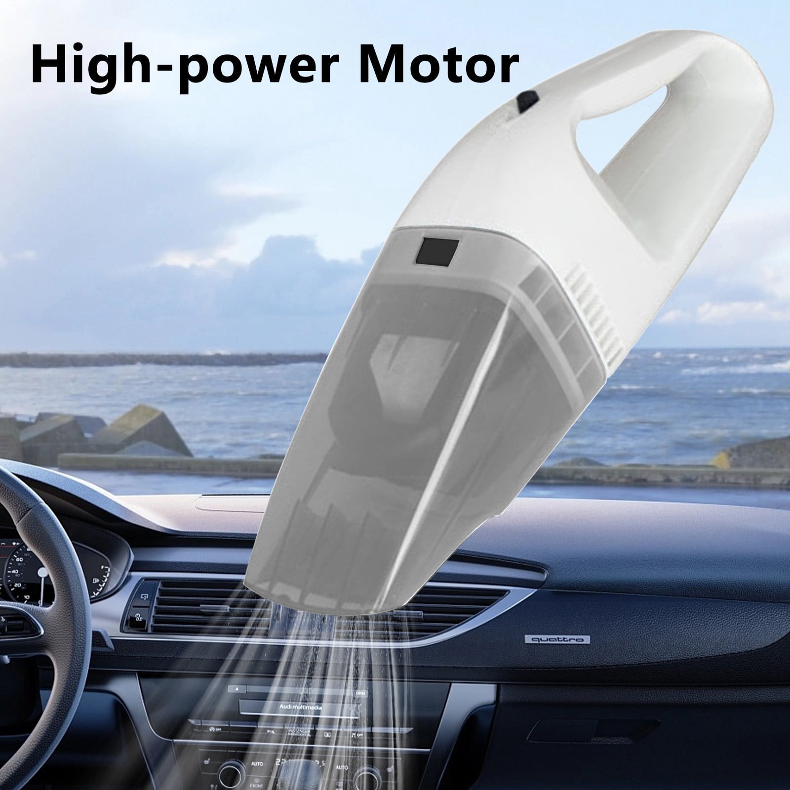 Car Vacuum Cleaner Portable 12 V Wet Dry Handheld Vacuum for Vehicles with 60 W Motor and Multiple Nozzles