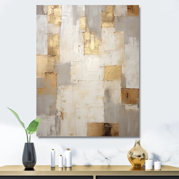 Designart "Zen Art Of Modern Scandinavian In Beige And Gold" Modern Scandinavian Canvas Wall Art