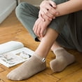 thumbnail image 3 of WoWstyle Men's Ankle Socks Low Cut Stripe Cushioned No Show Athletic Moisture Wicking Size 5-10 Solid Socks for Men 5 Pairs, 3 of 7