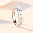 thumbnail image 2 of Sterling Silver Couple Rings Open Adjustable Korean Matching Bands For Him And Her Promise Jewelry Gifts Rings, 2 of 2