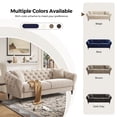 thumbnail image 2 of COPIAE 82 Inch Chesterfield loveseat Sofa,Tuxedo Arms Modern Couch Sturdy and Easy Installation, Small Sofa for Living Room Bedroom Office and Apartment,Velvet Fabric Beige, 2 of 12
