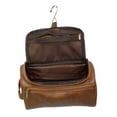 thumbnail image 2 of Eurow Luxe Mens 3 Compartment Brown Faux Leather Toiletry Bag With Metal Hanging Hook & Handstrap, 2 of 7