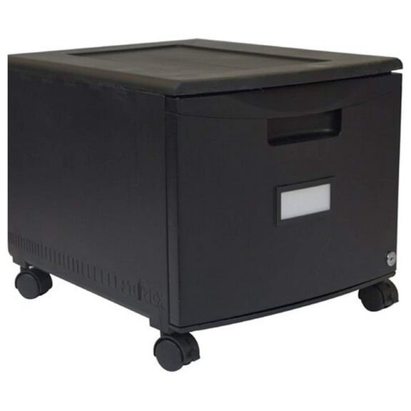 Exlonjet File Cabinet on Wheels, 1 Drawer - Black
