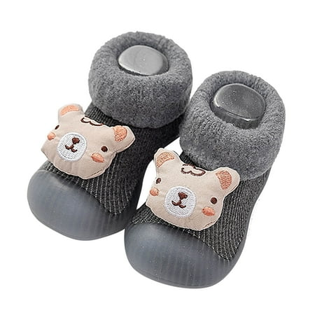 

Toddle Footwear Winter Toddler Shoes Soft Bottom Indoor Non Slip Warm Floor Cartoon Tiger Socks Shoes