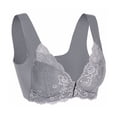 thumbnail image 6 of Front Closure Floral Lace Bra For Women Bralette Padded Wireless Bra Back Smoothing Bras Push up Thin Soft Bra M-8XL Plus Size, 6 of 9