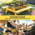 thumbnail image 6 of Yellow Lemon Table Cloths for 6 Foot Rectangle Tables, Summer Botanical Black White Checkered Patio Waterproof Elastic Fitted Tablecloths, Washable Rectangular Table Cover for Camping, 6 of 8