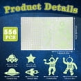 thumbnail image 2 of Sinekong 556PCS Glow in The Dark Stars for Ceiling, 3D Space Galaxy Stickers Astronaut Rocket Planet for Kids Room Wall Decals (Green), 2 of 8