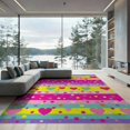 thumbnail image 2 of ODIKA 8'x10' Washable Area Rug Non-Shedding, Easy Care, Large Confetti Pink Dots Whimsical Borders Ombre Gradient Watercolor for King Size Bedroom Under Bed, Master Suite, 2 of 7