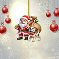thumbnail image 5 of Nkmbld Christmas Tree Hanging Ornaments, Unique Santa Claus and Dog Pendant Decoration for Tree Walls Windows Doors Car Interiors Decors, Red, 5 of 6