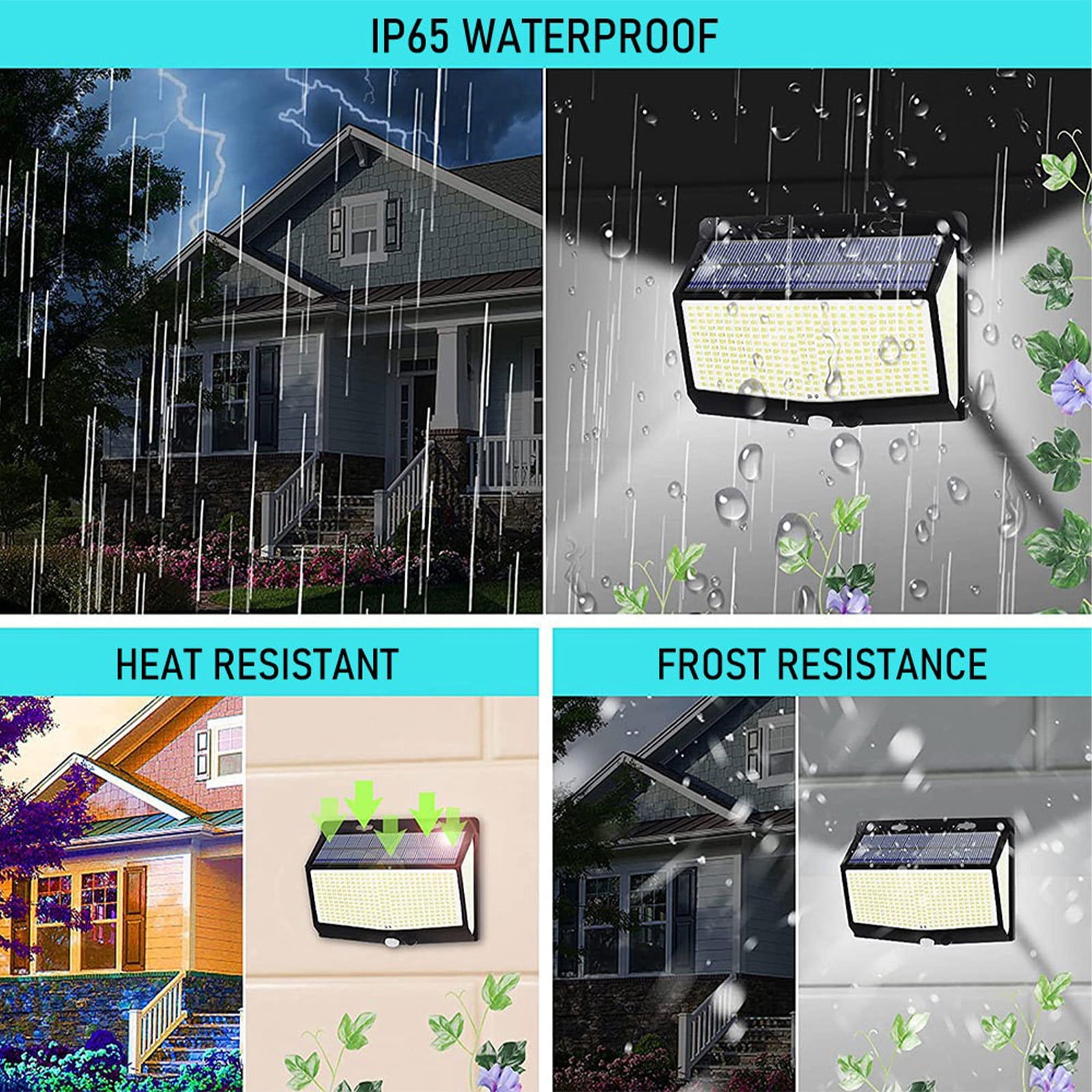 Lampe Solaire Extérieur LED Détecteur De Mouvement Jardin Garage Portique 190