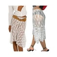 thumbnail image 3 of Lamuusaa Women Midi Skirt, Low Waist Flower See-through Irregular Summer Skirt for  Beach Vacation, 3 of 7