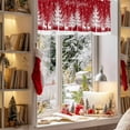 thumbnail image 3 of Merry Christmas Valances for Windows, 42 x 18in, Christmas Tree Winter Snowflakes Retro Rod Pocket Kitchen Valance Curtain Light Filtering Window Treatments for Living Room Bedroom, 1 Panel, 3 of 7