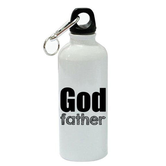 Godfather White Aluminum Sports 20 oz Water Bottle