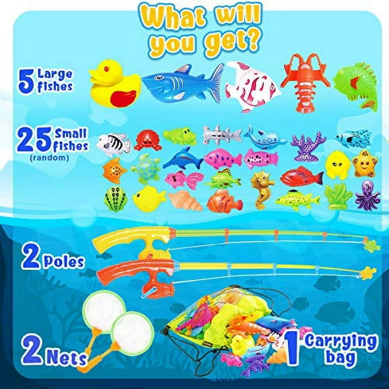 Goody King Fishing Game Set for Kids - Magnetic Fishing Water Pool Toy for  Toddlers - Bath Outdoor Indoor Carnival Party Water Table Fish Toys for Kids  Age 3 4 5 6