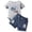 S01 Grey, variant on Toddler Boy Shorts Set Baby Boys Summer Outfit Sets Cute Print Tee Tops and Denim Shorts Clothing Sets