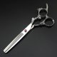 thumbnail image 4 of Juego de tijeras profesionales para cortar el cabello de 15 cm (6 pulgadas) de acero inoxidable, tijeras de barbero y tijeras de entresacar con estuche de cuero., 4 of 5