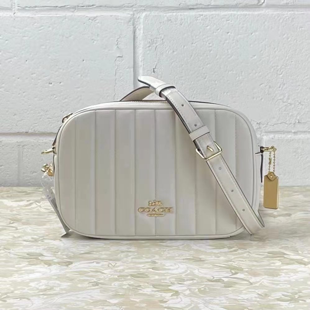 Coach C1569 Jes Crossbody With Linear Quilting In Im/Chalk