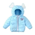 thumbnail image 2 of NAISIBABY Toddler Puffer Jacket, Zip Up Fall Winter Clothes Lightweight Warm Cute Hooded Boys Girls Quilted Coat Blue 2T, 2 of 9