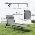thumbnail image 3 of Outsunny Chaise Longue Pliante, Chaise Longue avec Appuie-Tête, Gris Pâle, 3 of 10