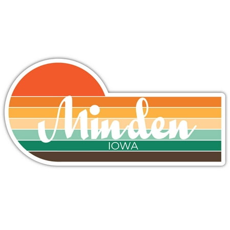 

Minden Iowa 3536 x 2.25 Inch Fridge Magnet Retro Vintage Sunset City 70s Aesthetic Design