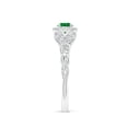 thumbnail image 3 of Angara Natural 0.24 Ct. Emerald with Diamond Halo Ring in 14K White Gold for Women (Ring Size: 8), 3 of 10