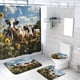 thumbnail image 1 of Juego de cortina de ducha con diseño de vaca de granja y alfombras para decoración de baño, diseño rústico de girasol, granja, paisaje natural, decoración de baño, cortina de baño con alfombras, tapa, 1 of 4